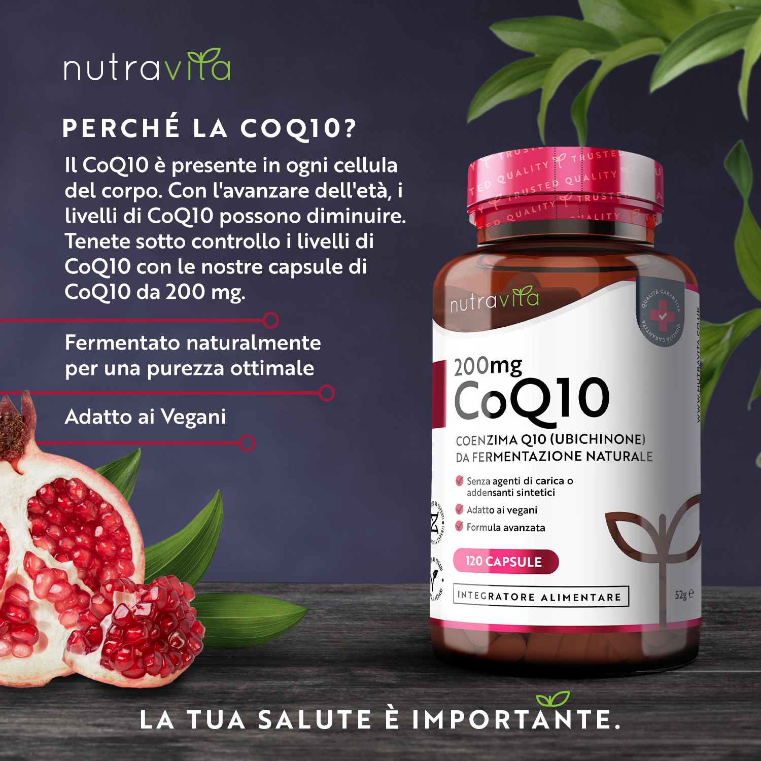 Co Enzima Q10 (CoQ10) 200mg - 120 Capsule Vegane