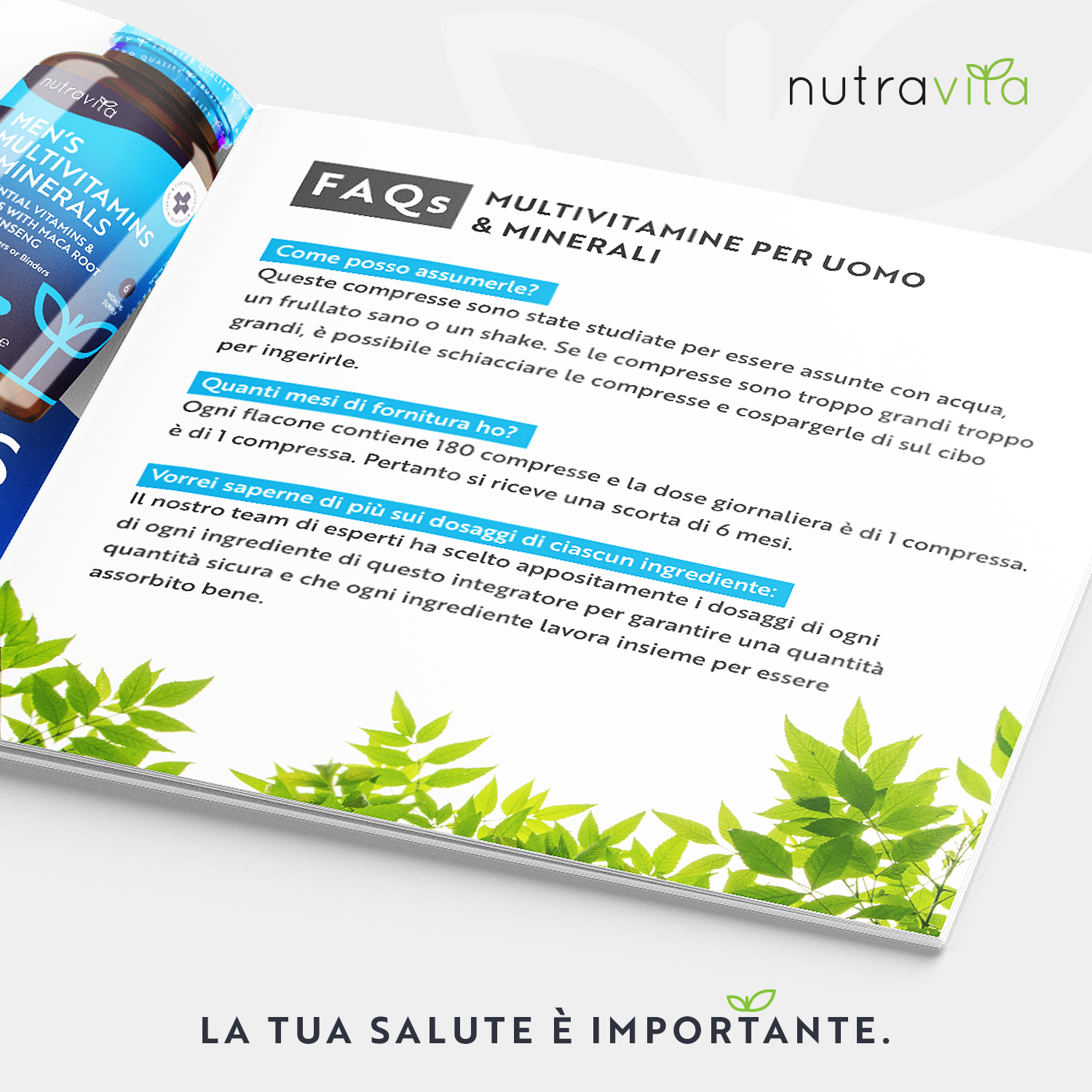 Multivitaminici e minerali per uomo 180 compresse