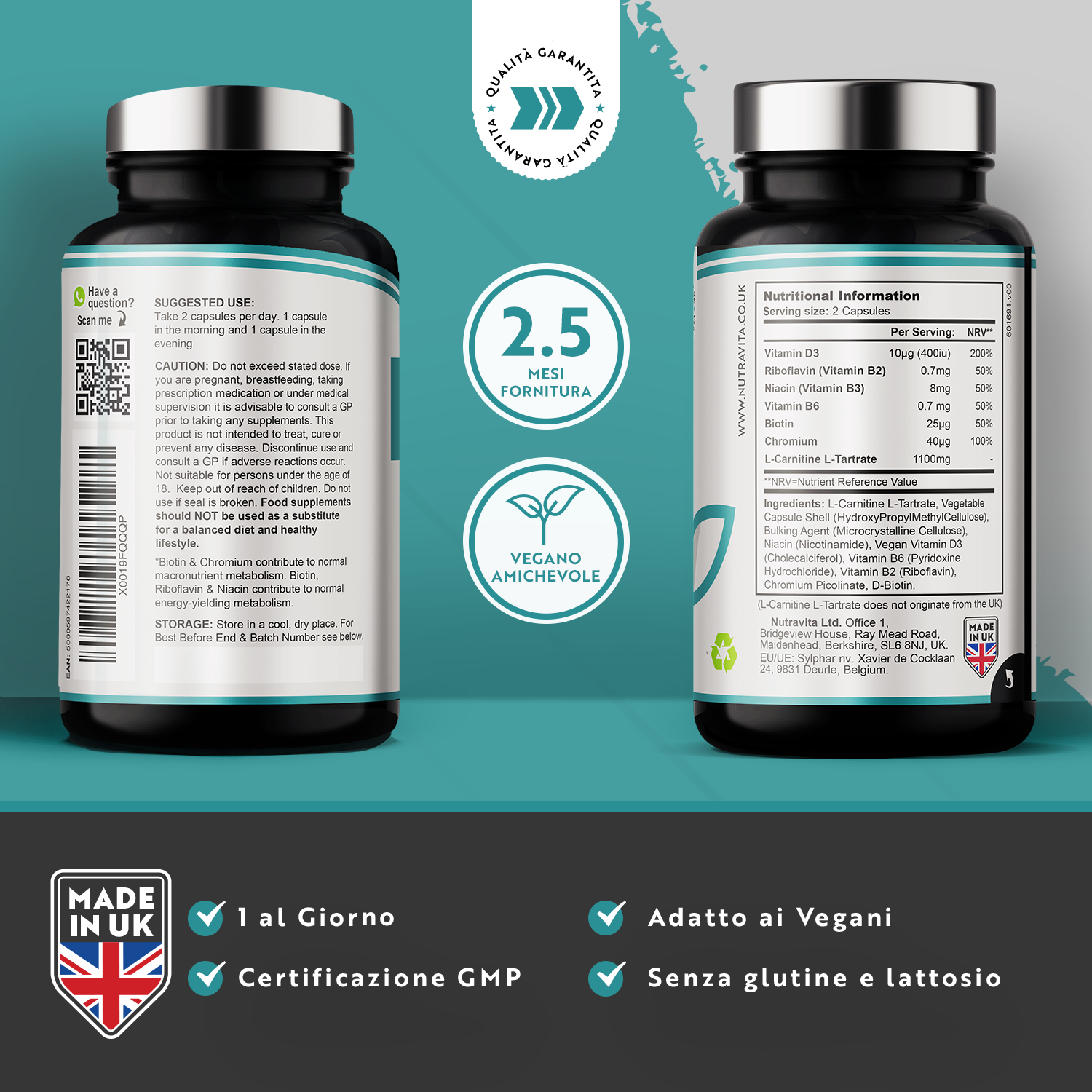 l carnitina vegana Complesso L-Carnitina 150 Capsule Vegane — Nutravita Italia
