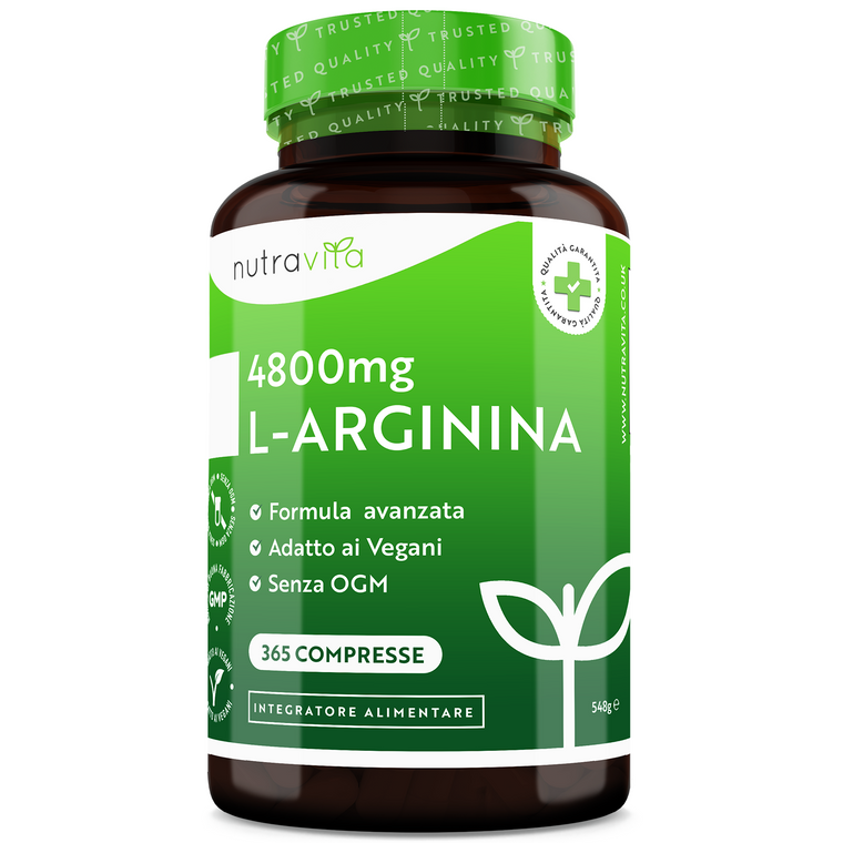 L-Arginina 4800mg 365 Compresse Vegane