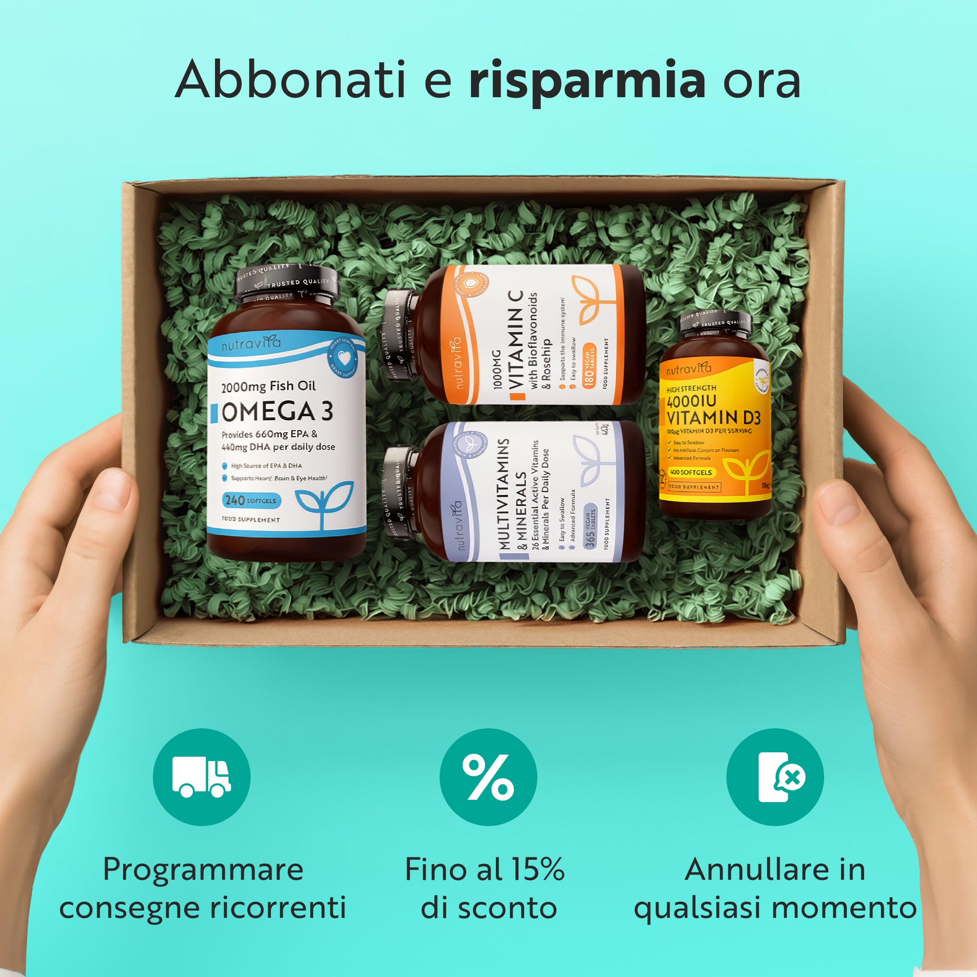 Complesso probiotico - 60 miliardi di CFU - 60 capsule vegane a rilascio ritardato