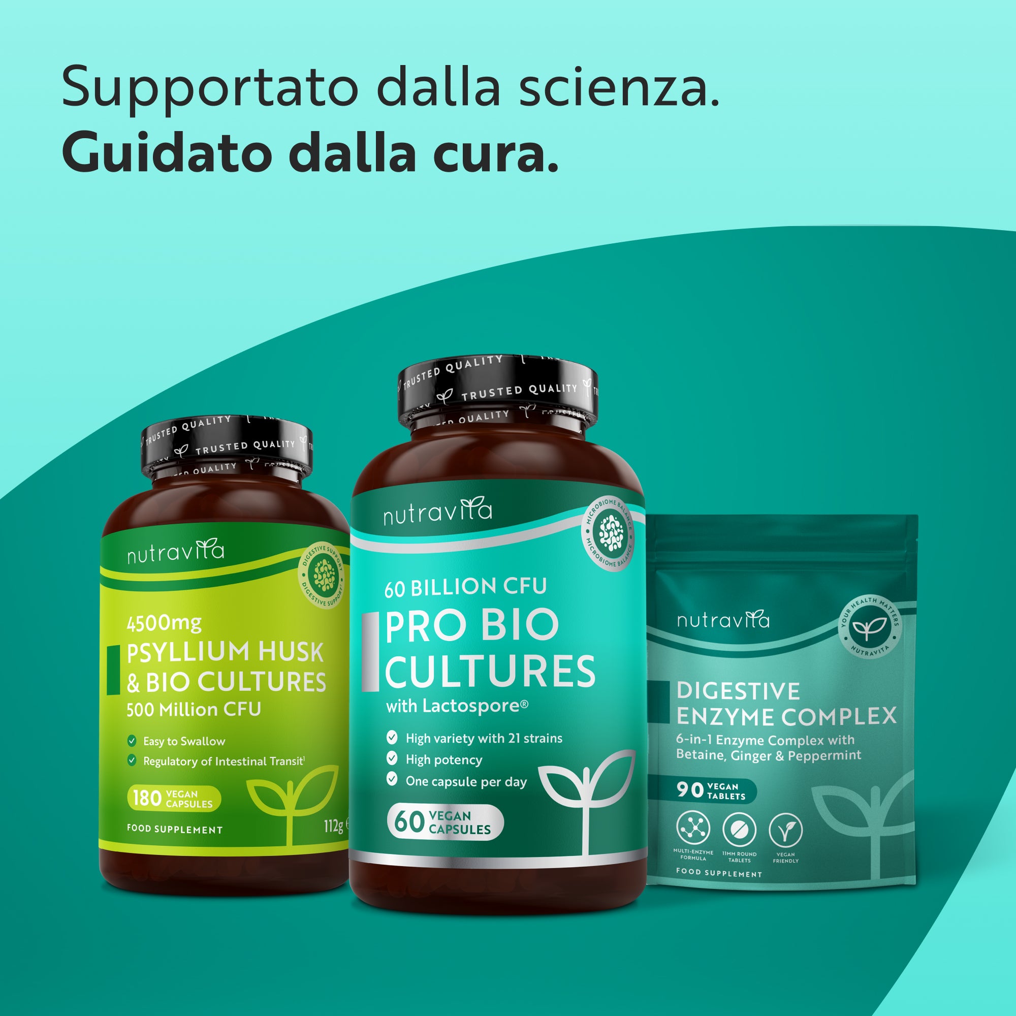 Complesso probiotico - 60 miliardi di CFU - 60 capsule vegane a rilascio ritardato