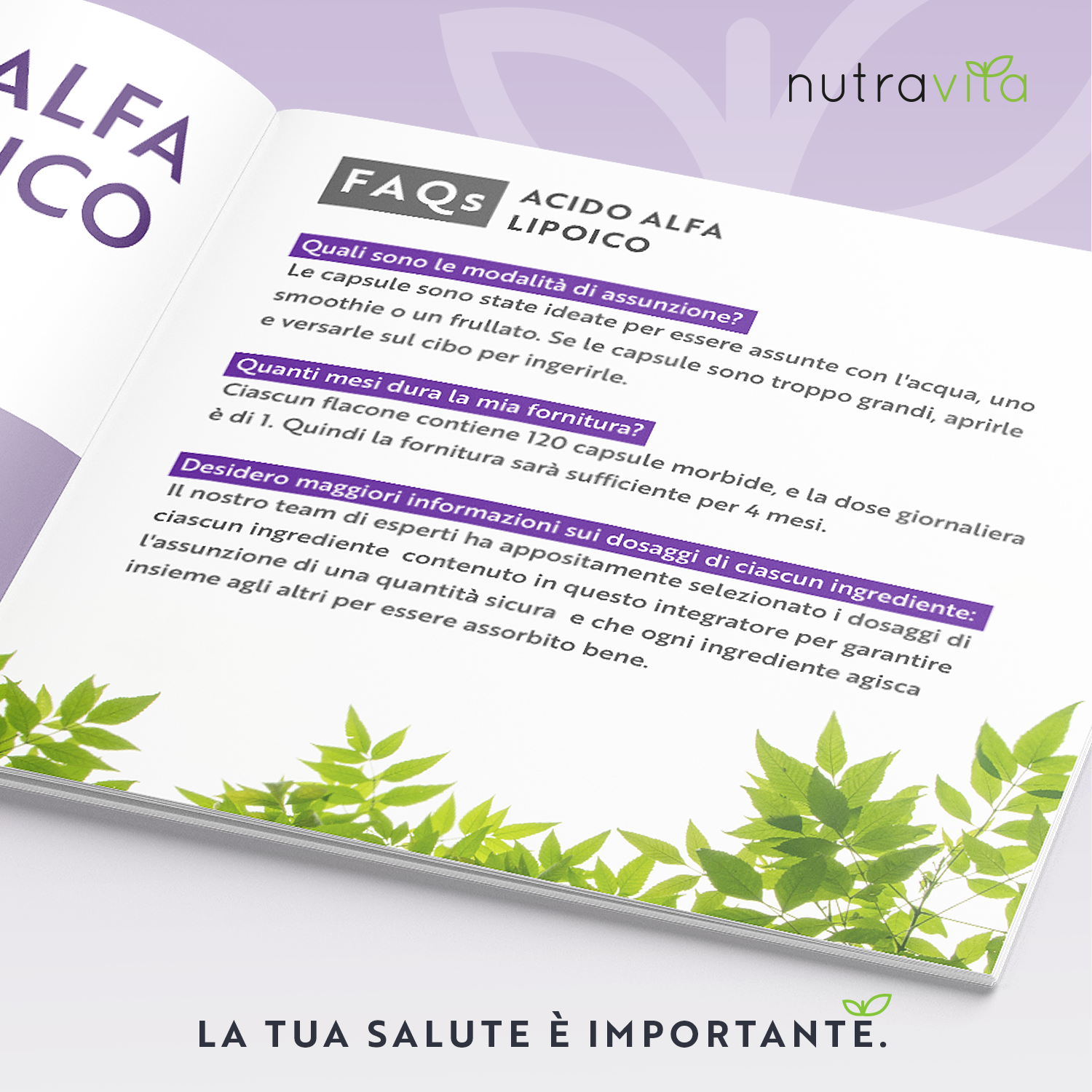 Acido Alfa Lipoico 650mg 120 Capsule Vegane