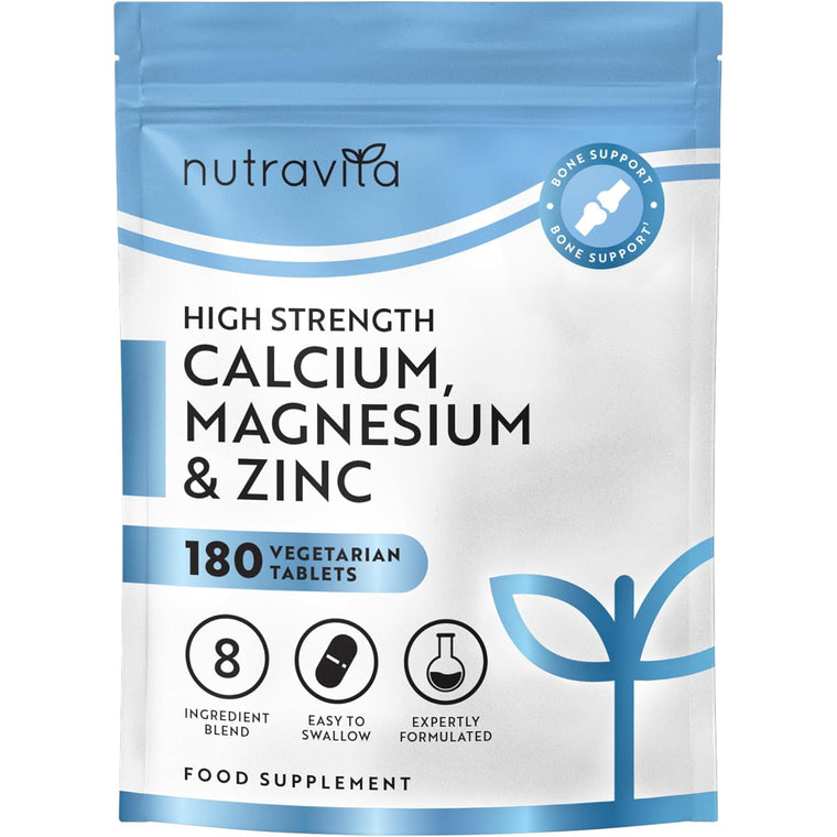 Calcio Magnesio Zinco e Vitamina D3-180 Compresse Vegetariane