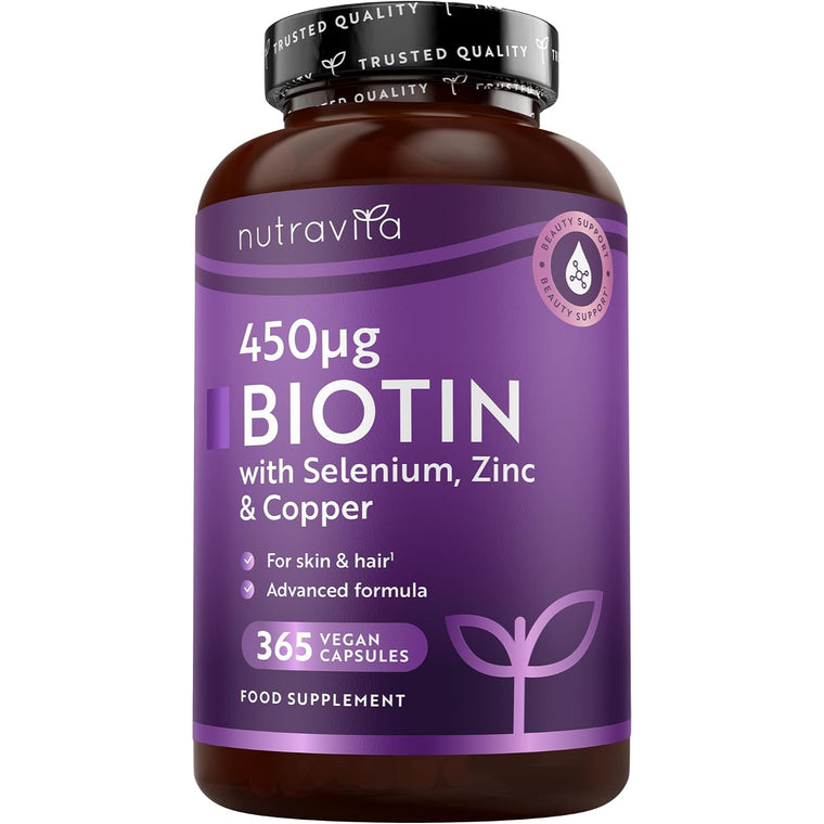 Biotin 450ug with Zinc, Selenium & Copper - 365 Vegan Capsules