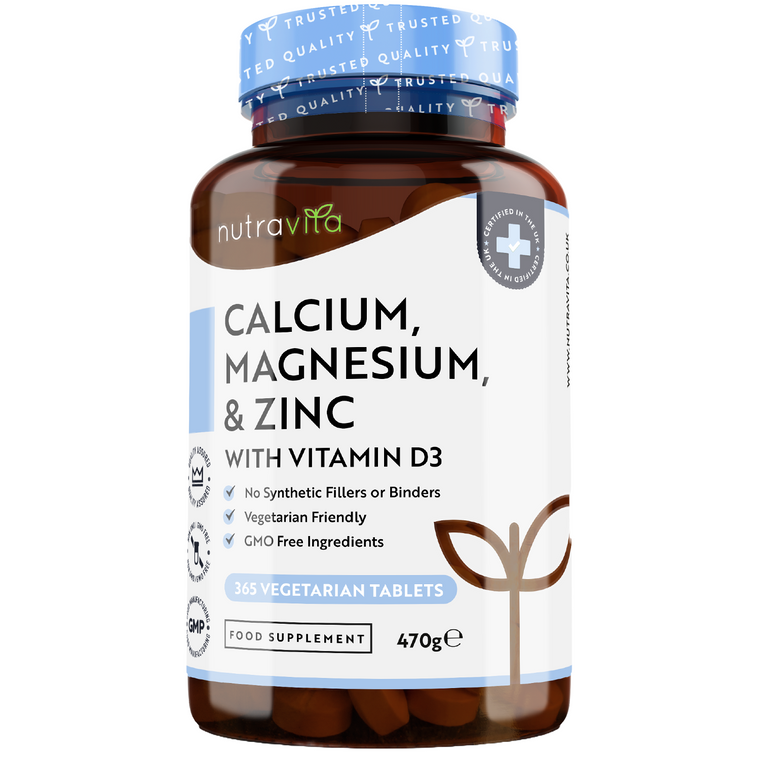 Calcio, Magnesio, Zinco e Vitamina D3 - 365 Compresse Vegetali