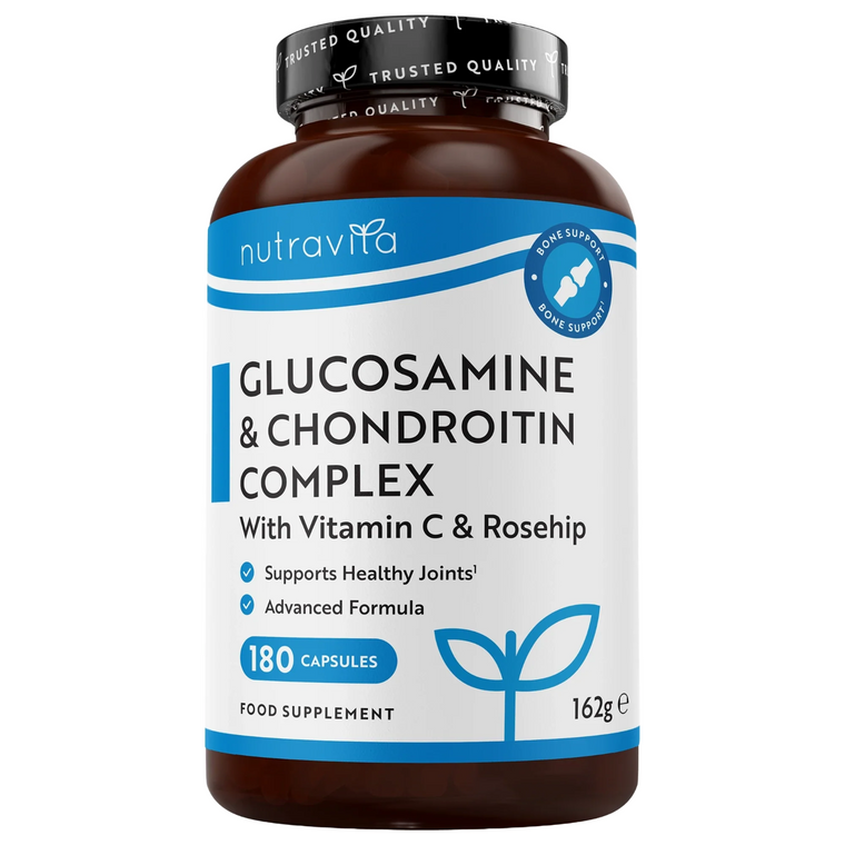 Glucosamina Condroitina 180 Capsule con Curcuma, Zenzero e Vitamina C