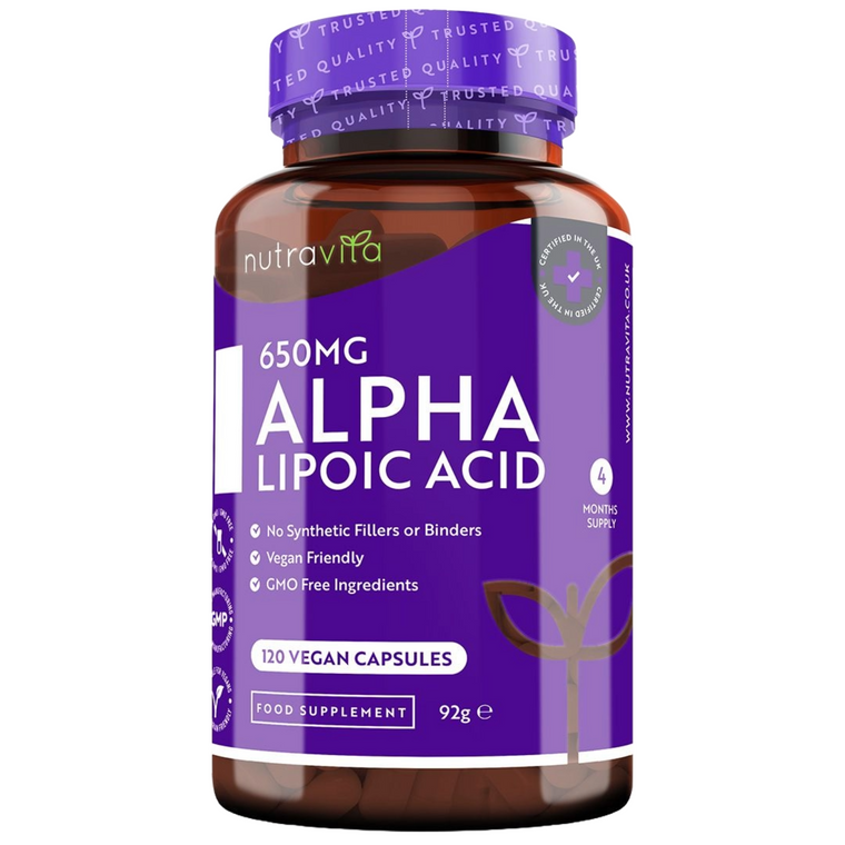 Acido Alfa Lipoico 650 mg 120 Capsule Vegane