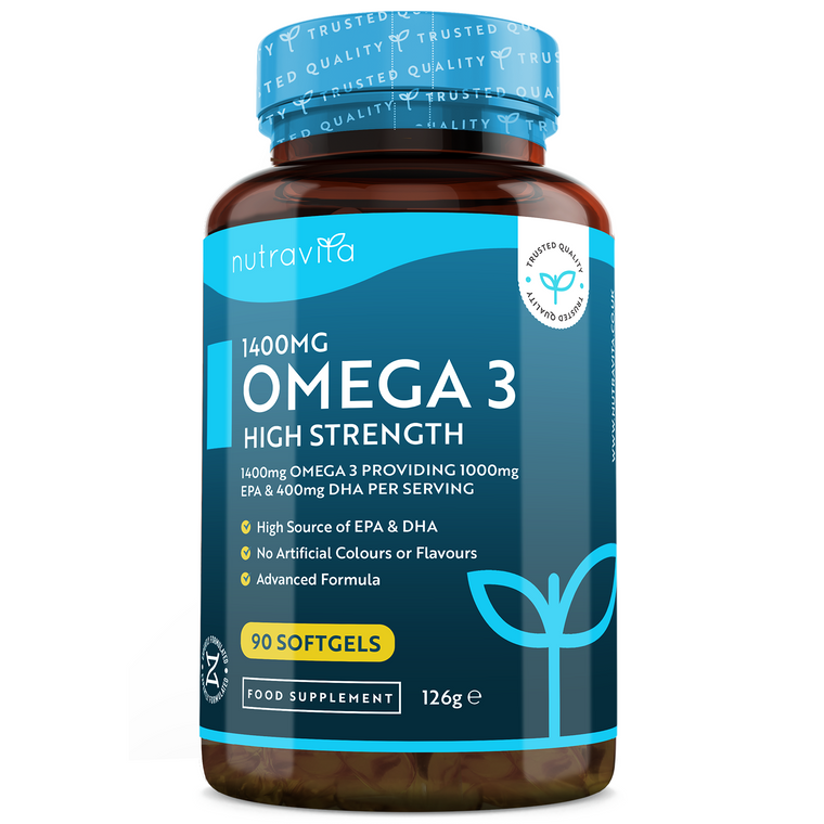 Omega 3 ad alta resistenza - 2000 mg di supplemento di olio di pesce - 1000 mg di EPA e 400 mg di DHA per porzione