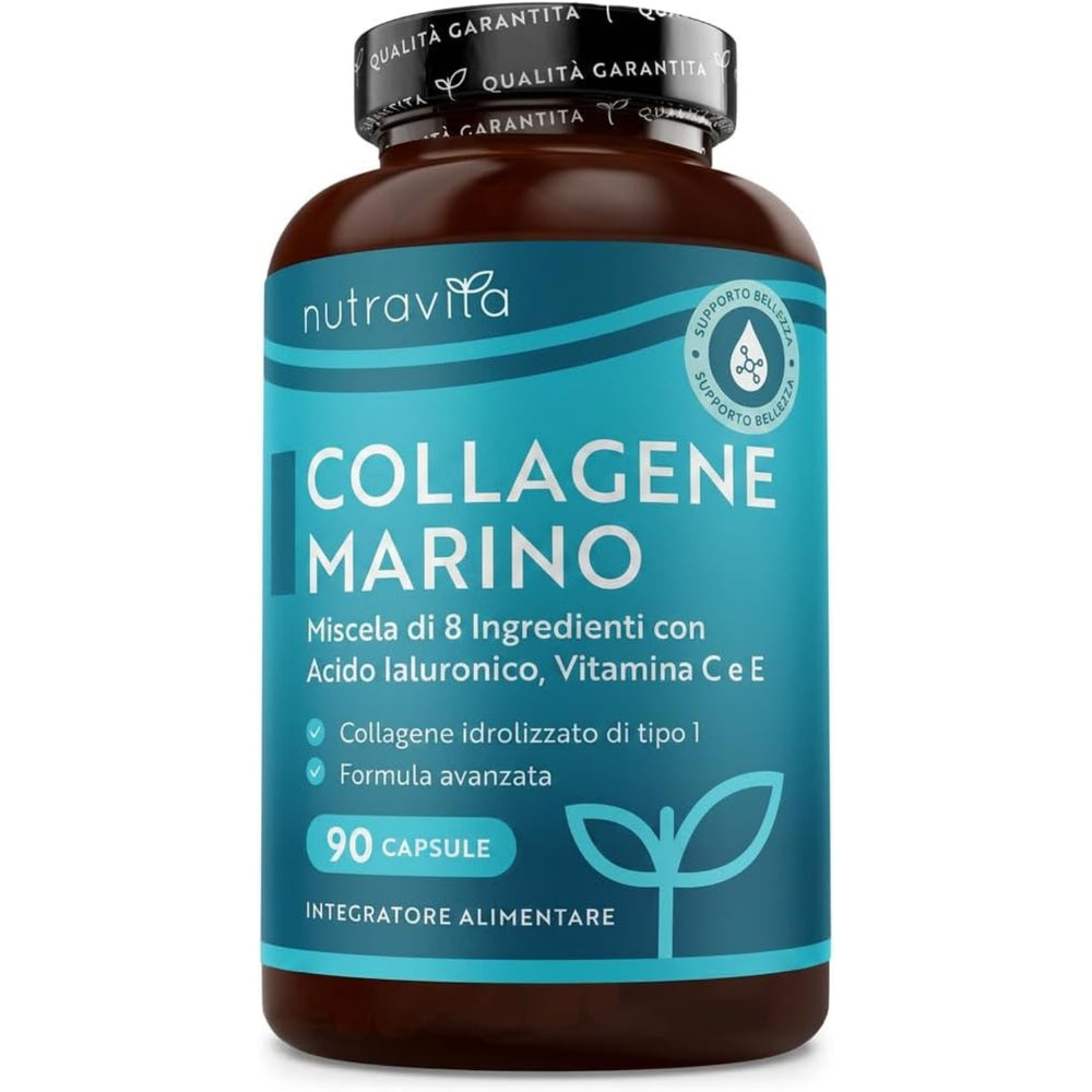 Collagene Marino Idrolizzato 1000 mg con Acido Ialuronico 90 Capsule