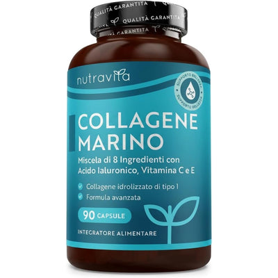 Collagene Marino Idrolizzato 1000 mg con Acido Ialuronico 90 Capsule
