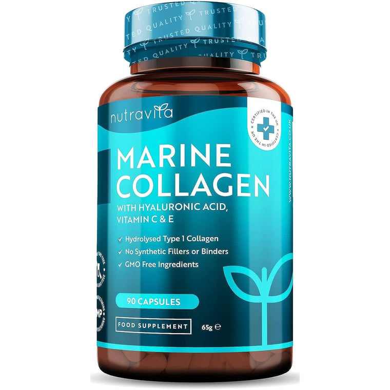 Collagene Marino Idrolizzato 1000 mg con Acido Ialuronico 90 Capsule