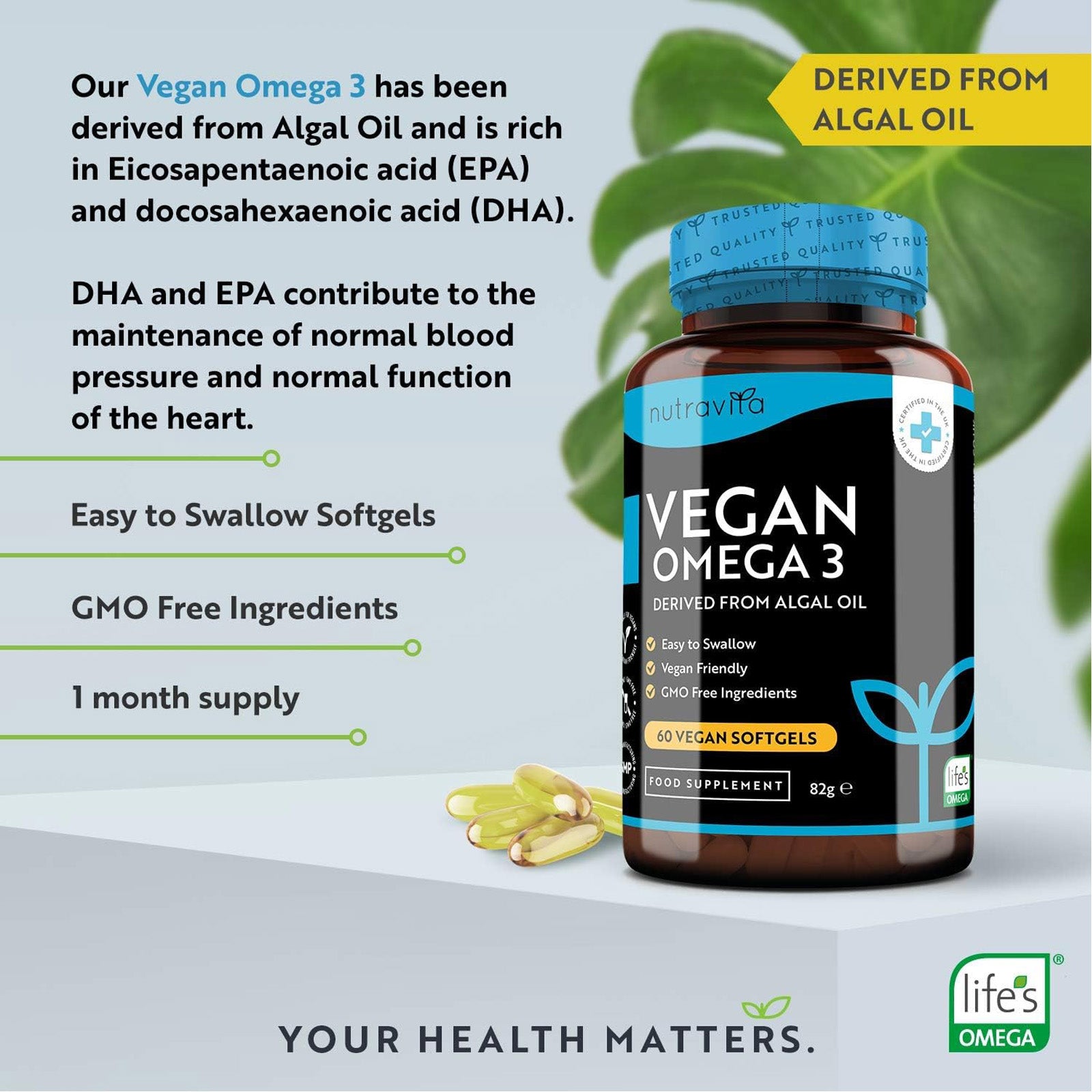 Omega 3 Vegan ad alta efficienza 2000mg