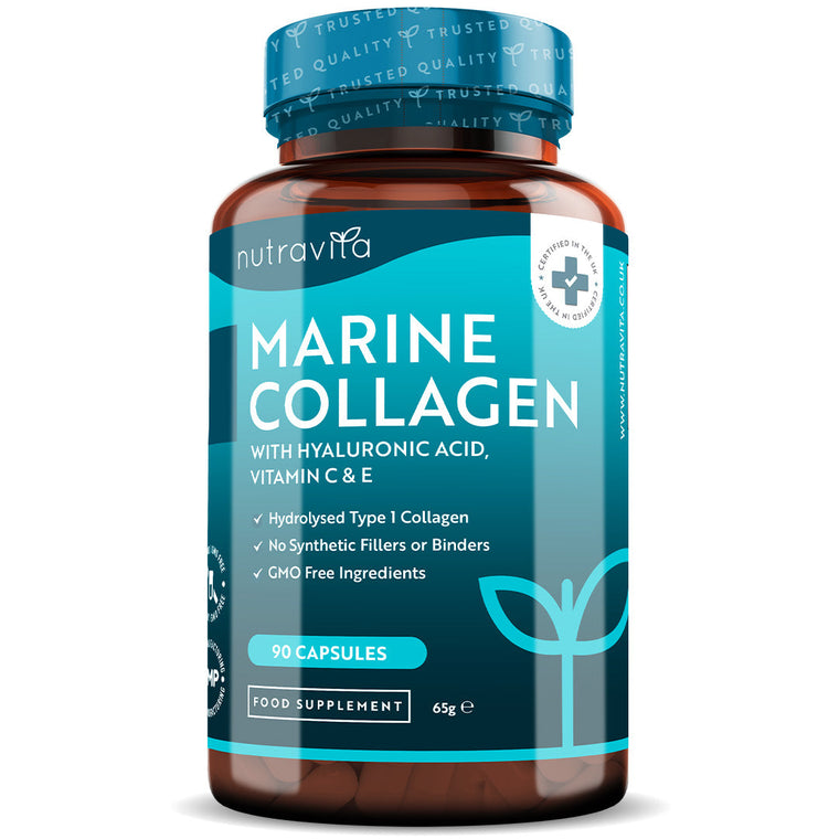 Collagene Marino Idrolizzato 1000 mg con Acido Ialuronico 90 Capsule